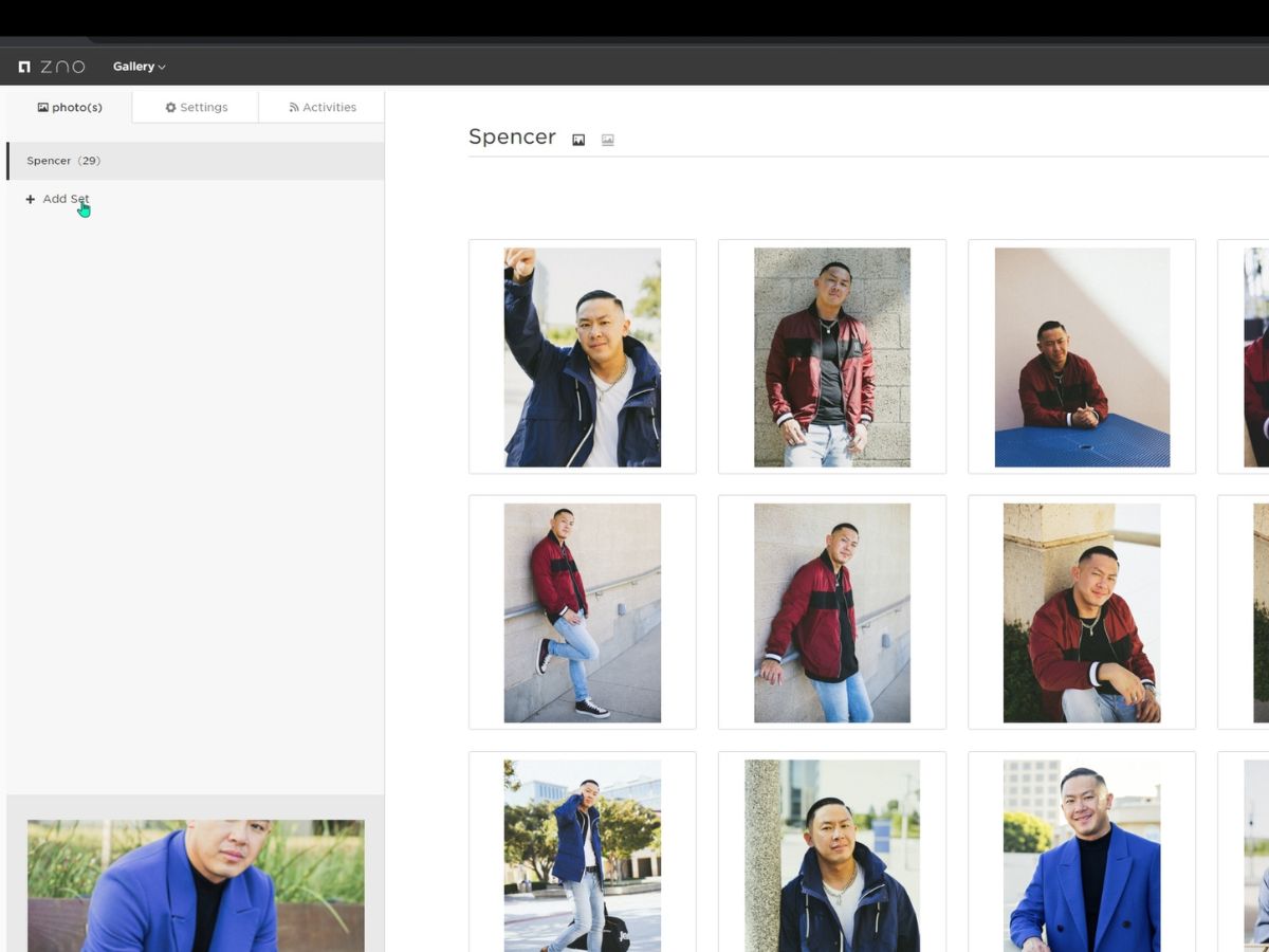 Screenshot of zno gallery add set.
